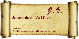 Janecskai Vulfia névjegykártya